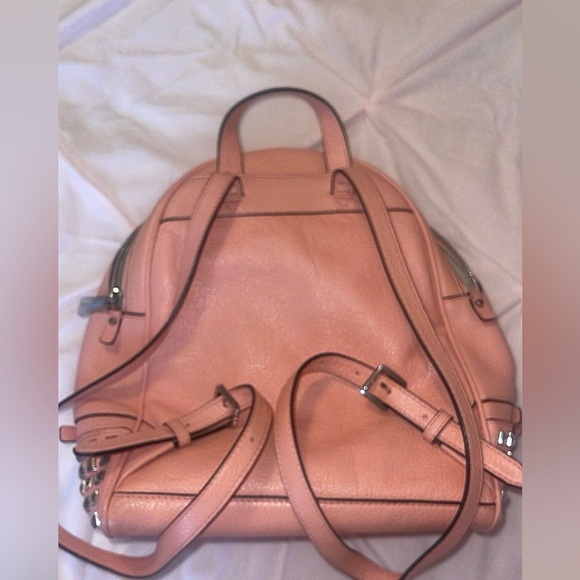 Michael Kors Coral Rhea Medium Studded Pebble Leather Backpack - Picture 10 of 12
